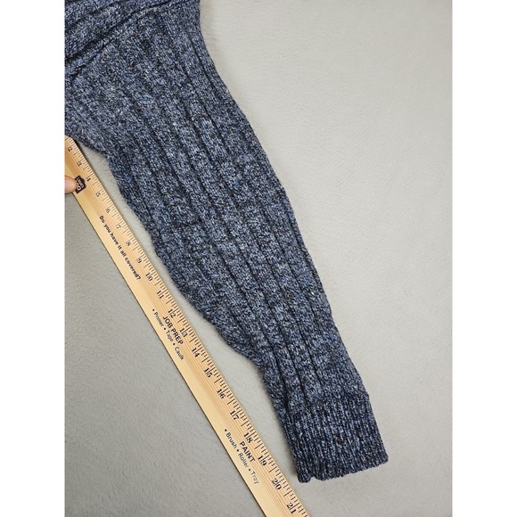 VTG Lands End Wool Sweater Men's Large Blue Shawl Collar Chunky Fisherman USA - Picture 8 of 8